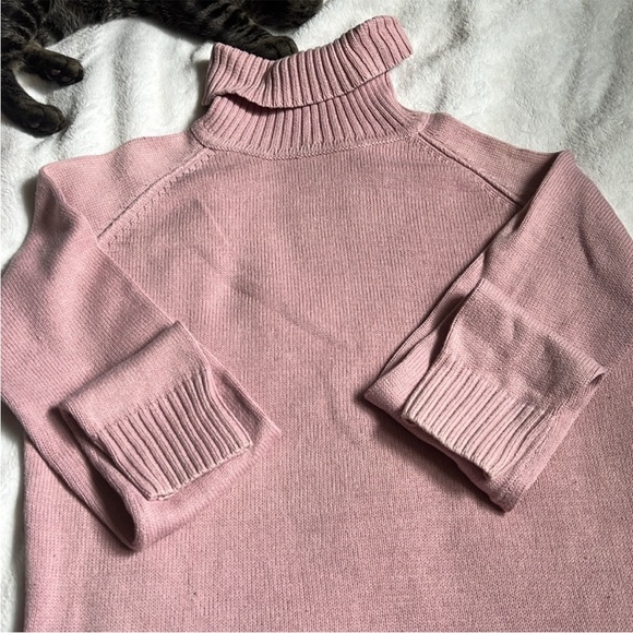 Women’s Size S Pink Turtleneck Sweater - 100% Cotton - Picture 3 of 5